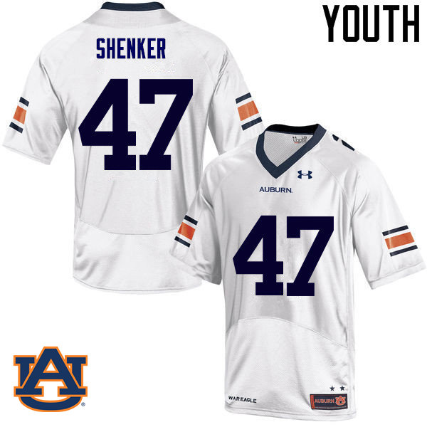 Youth Auburn Tigers #47 John Samuel Shenker College Football Jerseys Sale-White